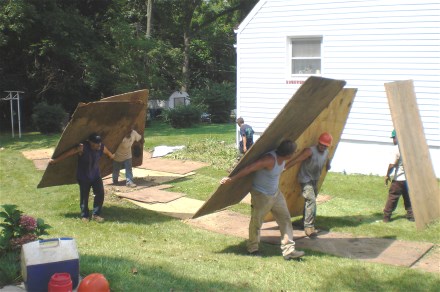 We Protect Your Lawn From Damage With Plywood